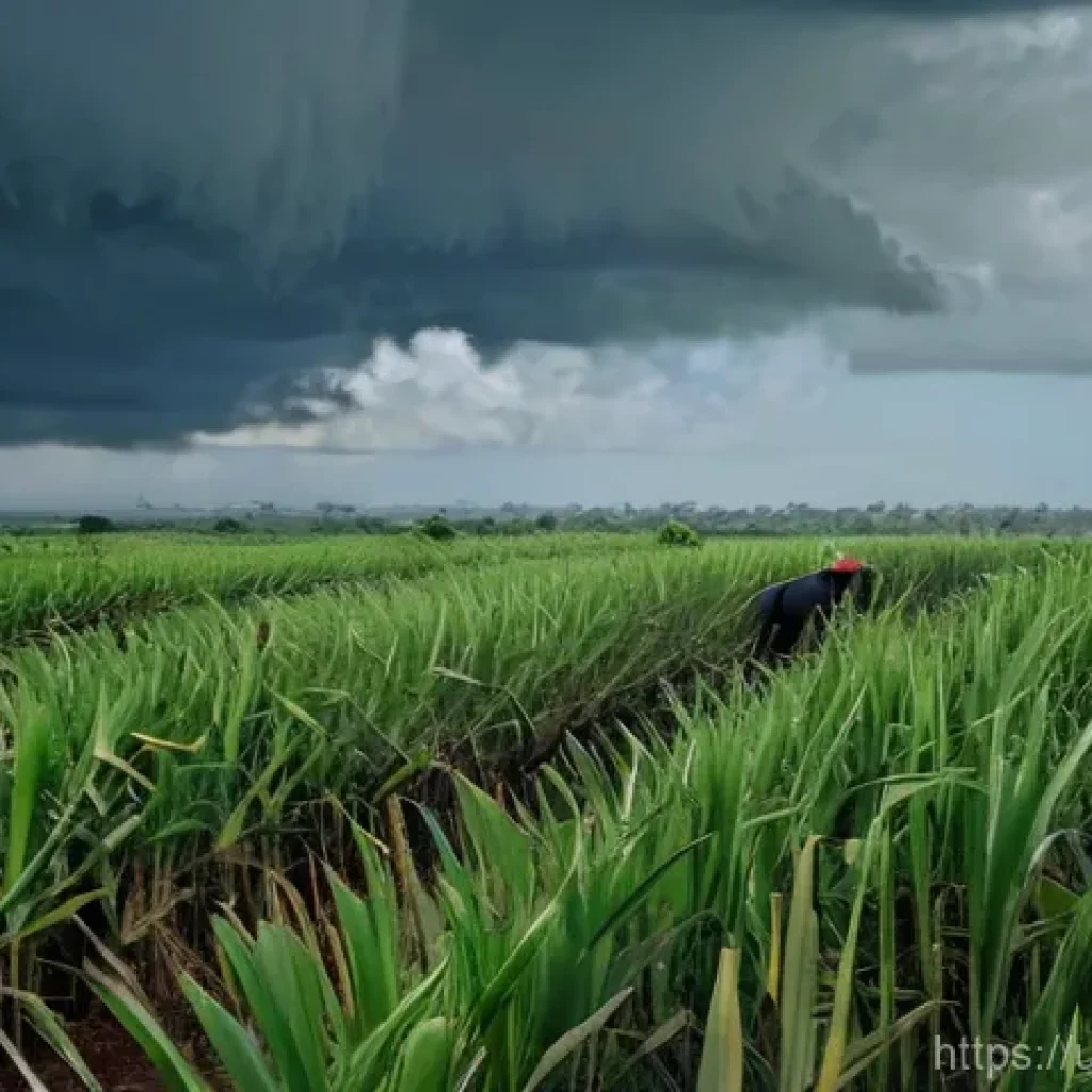 아이티 프랑스 식민지 시절 - **Prompt 1: The Toil of the Sugar Fields**
    "A vast, sun-drenched sugar cane plantation in 18th-c...