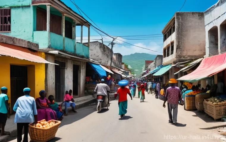 아이티 수도 포르토프랭스 여행 가이드 - Prompt 1: Vibrant Port-au-Prince Street Life** 아이티 수도 포르토프랭스 여행 가이드 - Prompt 1: Vibrant Port-au-Prince Street Life**