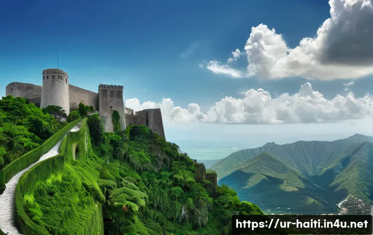 아이티 관광지 추천 - **Image Prompt: The Grandeur of Citadel La Ferrière**
"A wide-angle, majestic shot of the Citade...